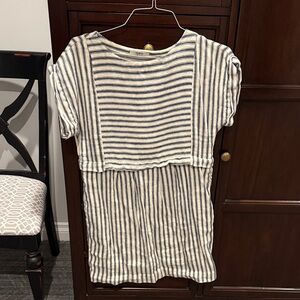 Madewell Navy and Cream Striped Dress